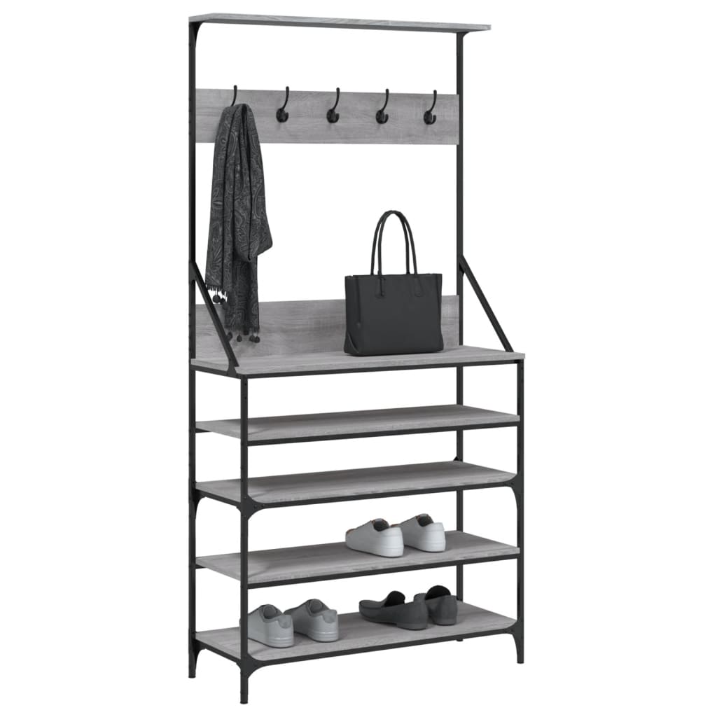 Clothes Rack with Shoe Rack Gray Sonoma 90x34x184 cm