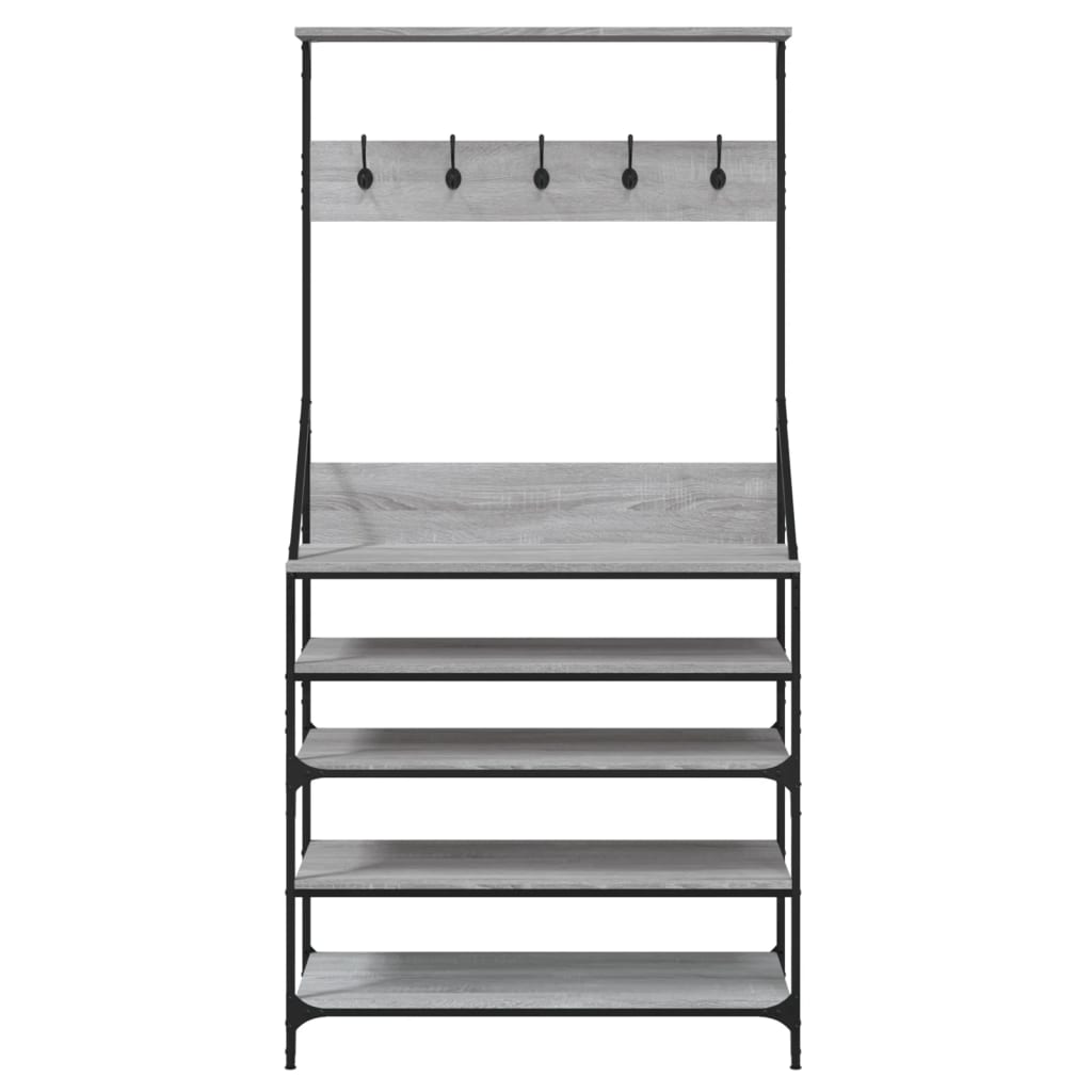Clothes Rack with Shoe Rack Gray Sonoma 90x34x184 cm