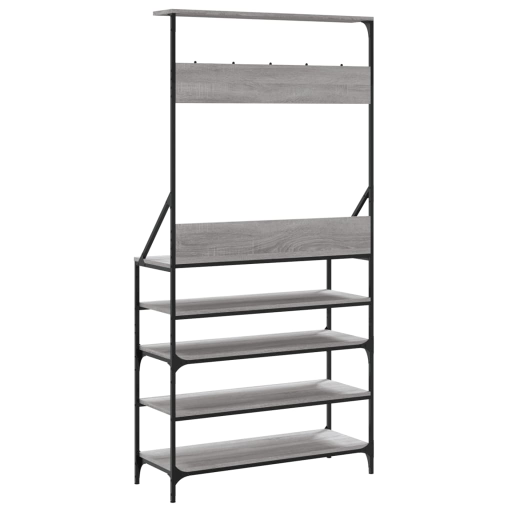 Clothes Rack with Shoe Rack Gray Sonoma 90x34x184 cm
