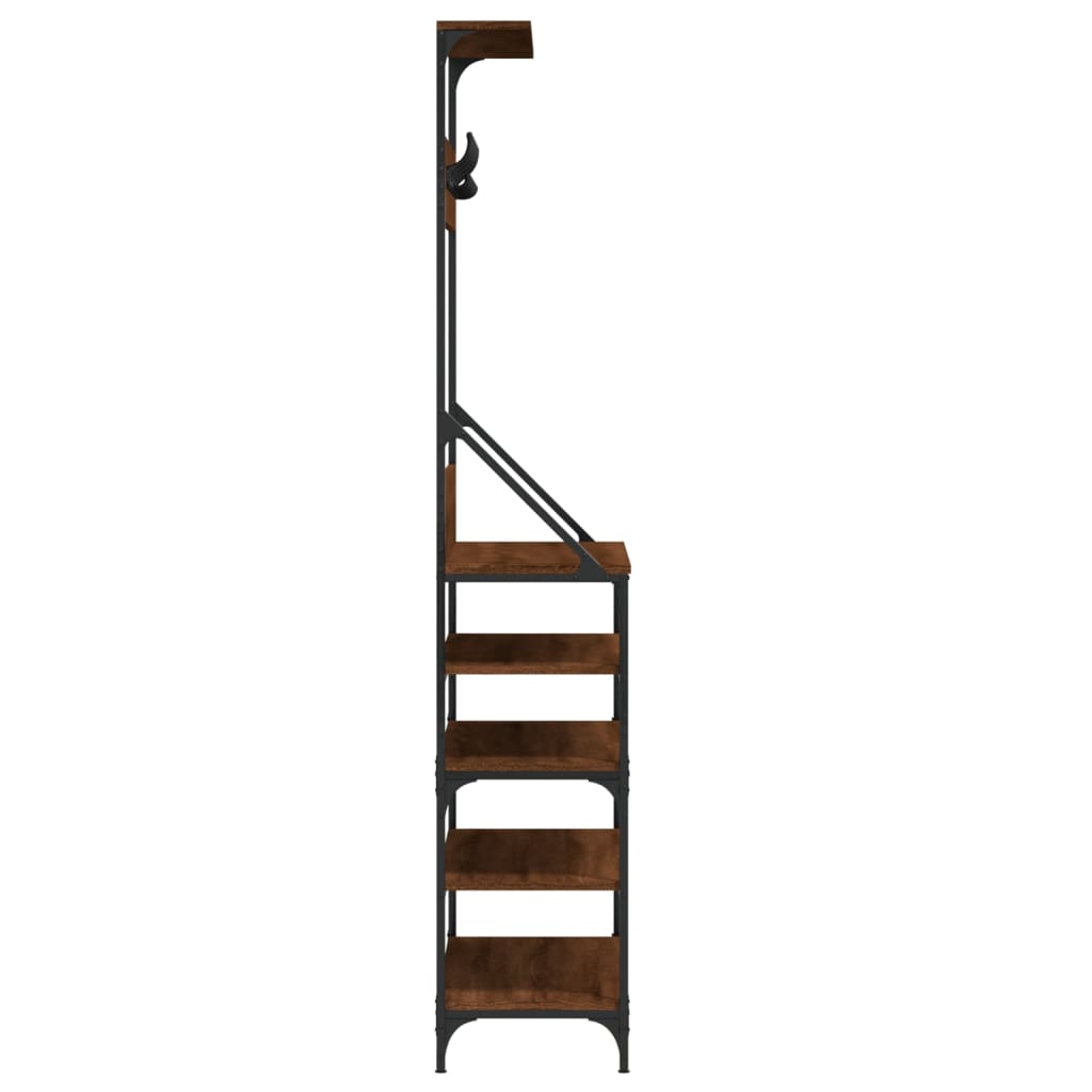 Clothes rack with shoe rack brown oak look 90x34x184 cm