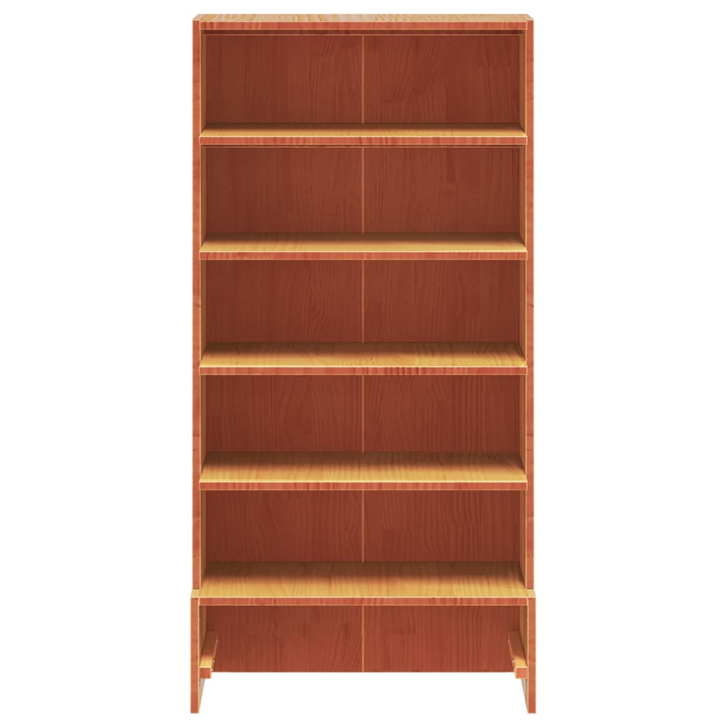 Etagère à chaussures wax marron 52x30x104 cm bois de pin massif