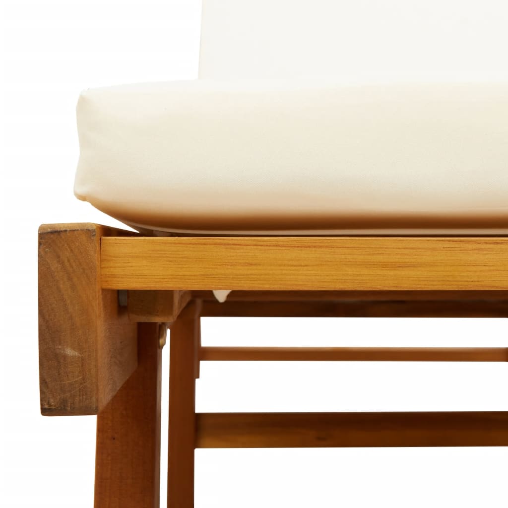 Chaises longues 2 pièces avec coussins 200x68x83 cm bois d'acacia massif