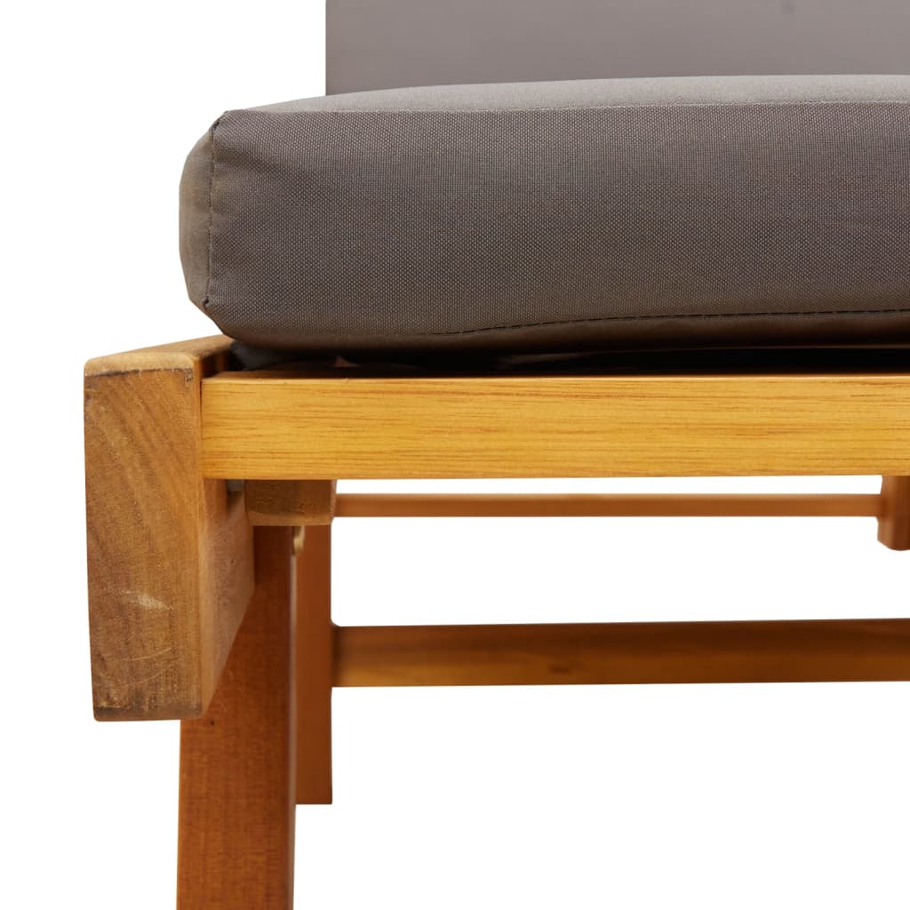 Chaises longues 2 pièces avec coussins 200x68x83 cm bois d'acacia massif