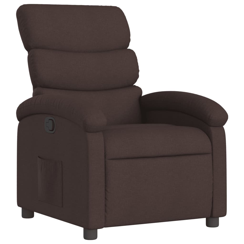 Fauteuil de relaxation tissu marron foncé