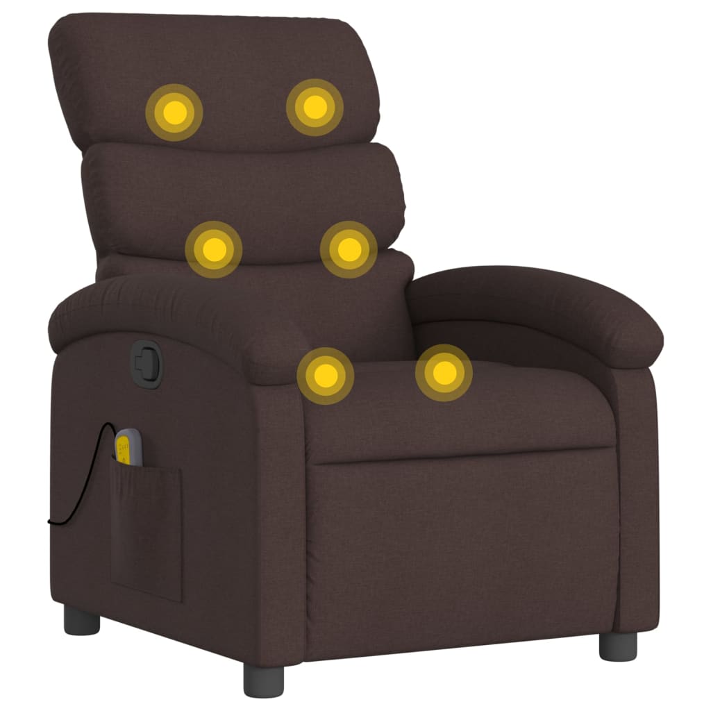 Fauteuil de massage tissu marron foncé