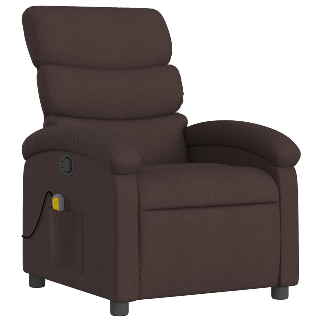 Fauteuil de massage tissu marron foncé