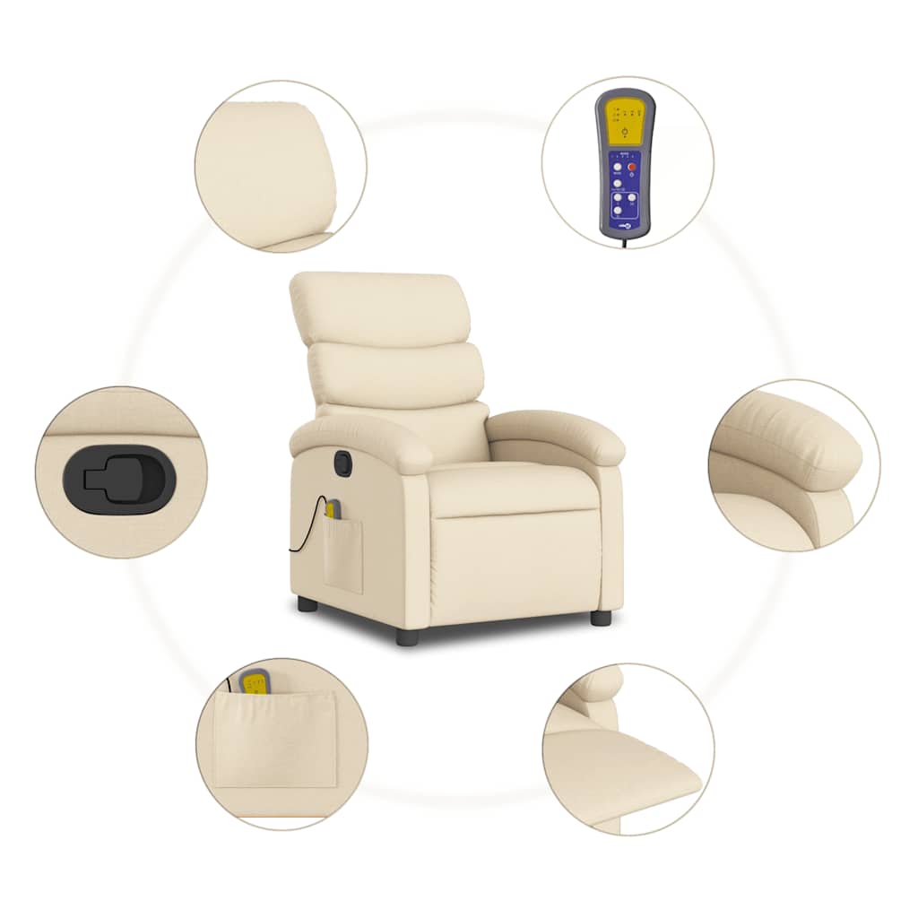 Fauteuil de massage tissu crème