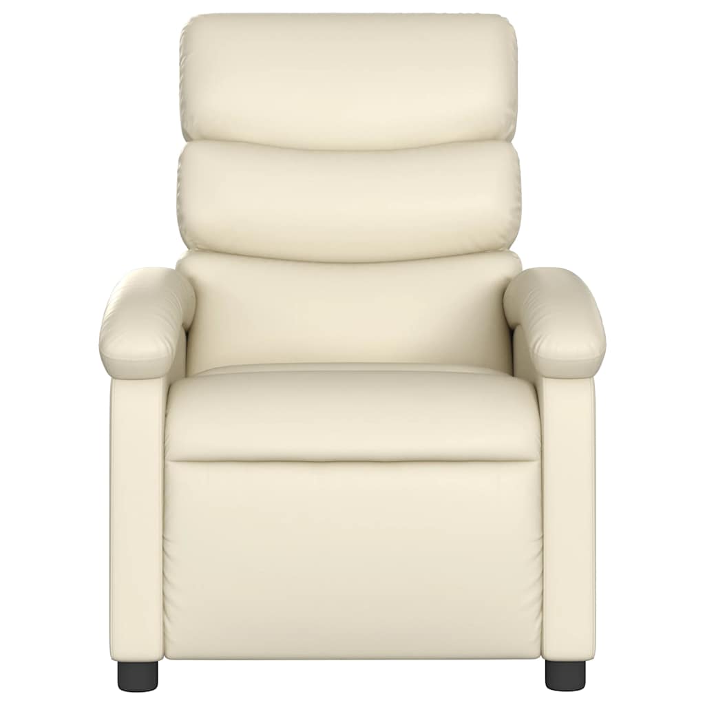 Fauteuil de relaxation simili cuir crème