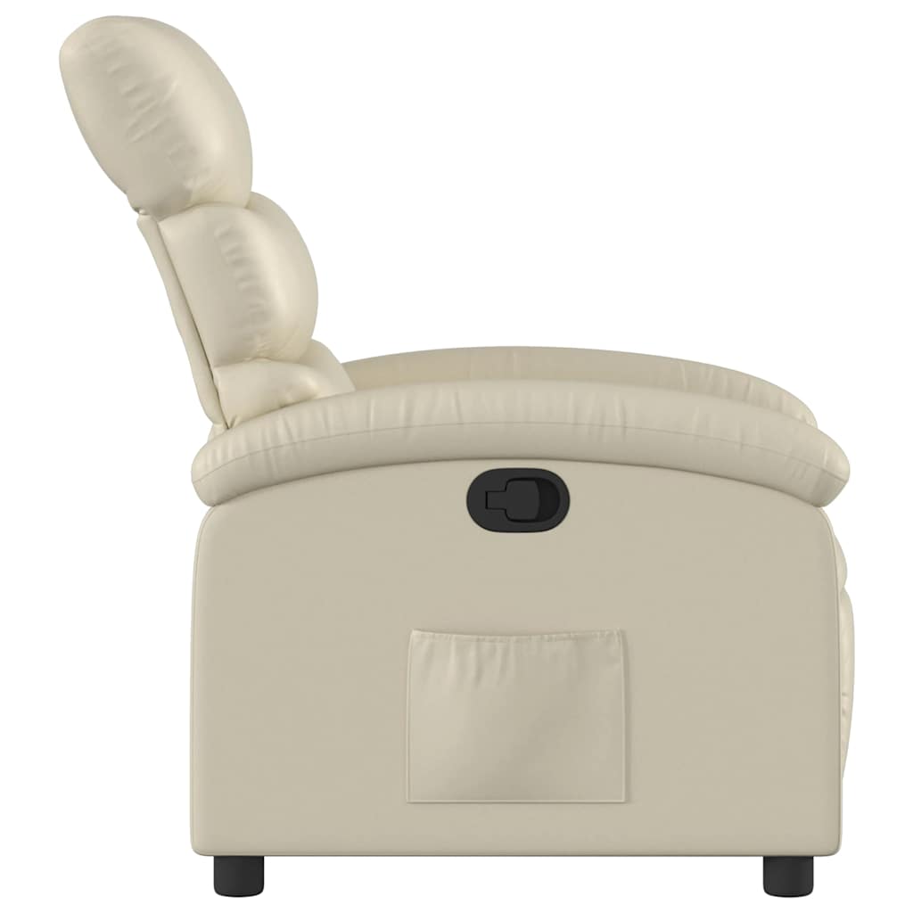 Fauteuil de relaxation simili cuir crème