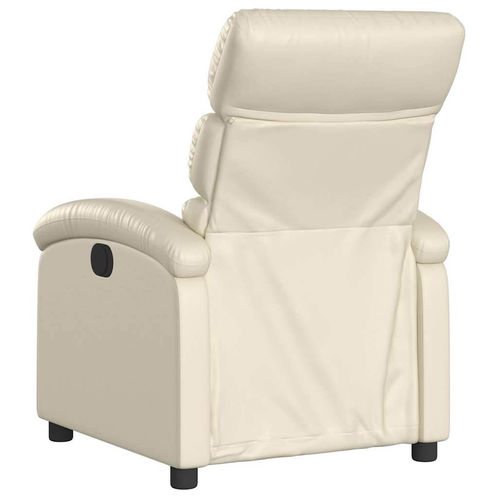 Fauteuil de relaxation simili cuir crème