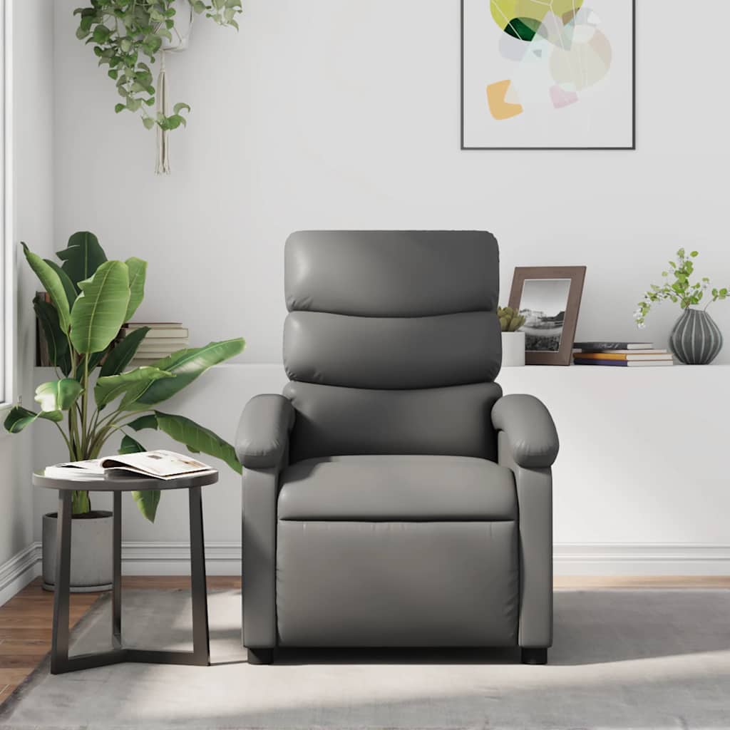 Fauteuil de relaxation simili cuir gris