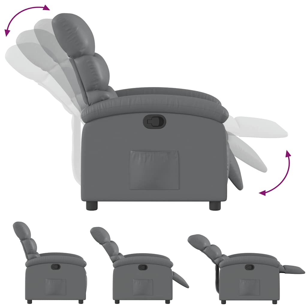 Fauteuil de relaxation simili cuir gris