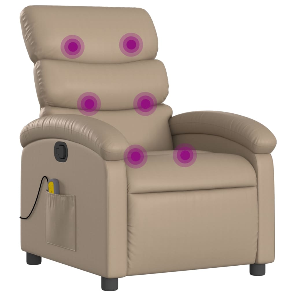 Fauteuil de massage simili cuir marron cappuccino