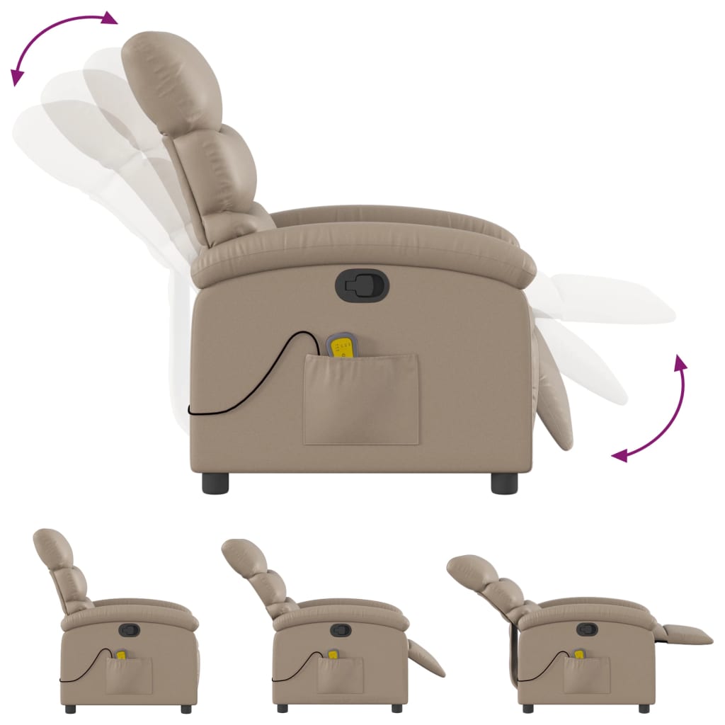Fauteuil de massage simili cuir marron cappuccino