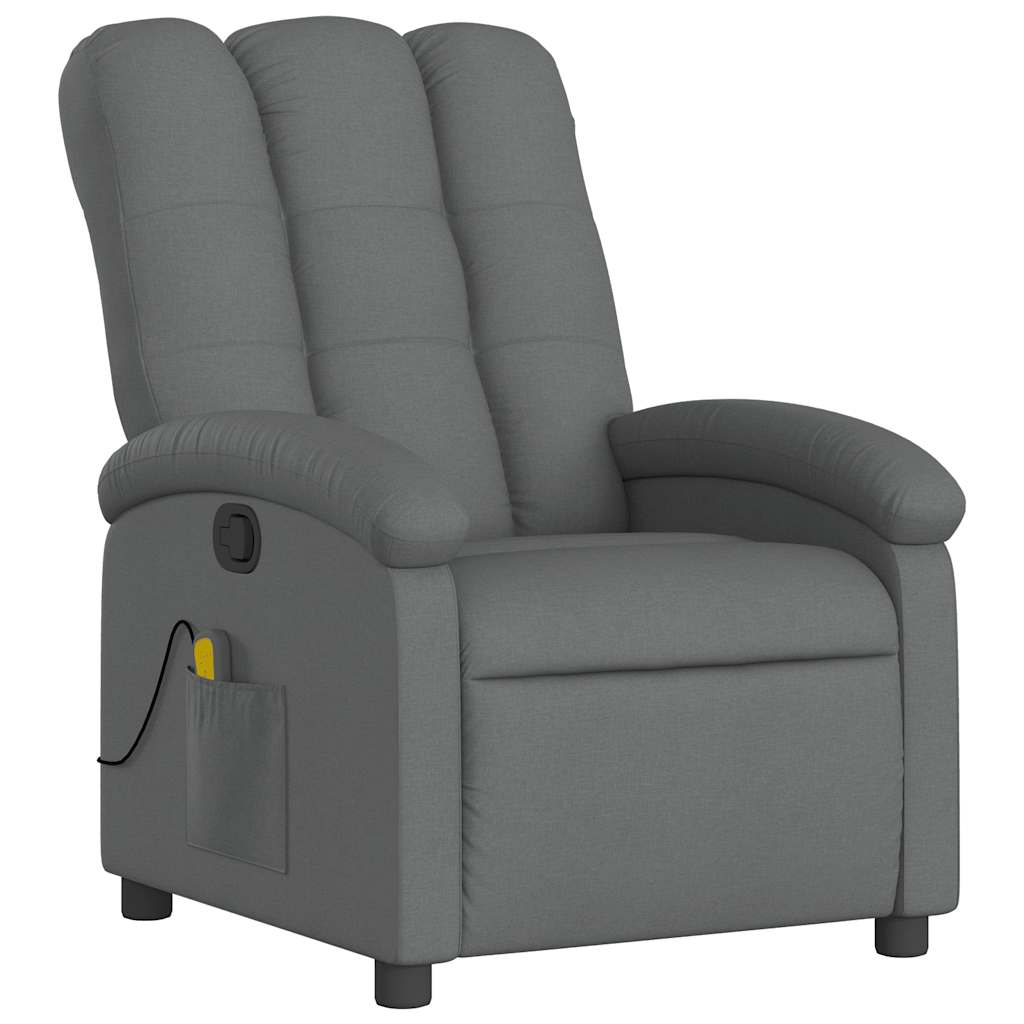 Fauteuil de massage tissu gris foncé