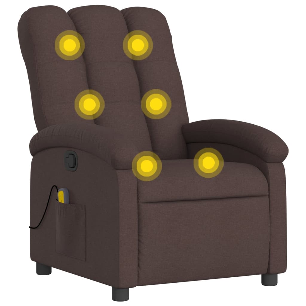 Fauteuil de massage tissu marron foncé
