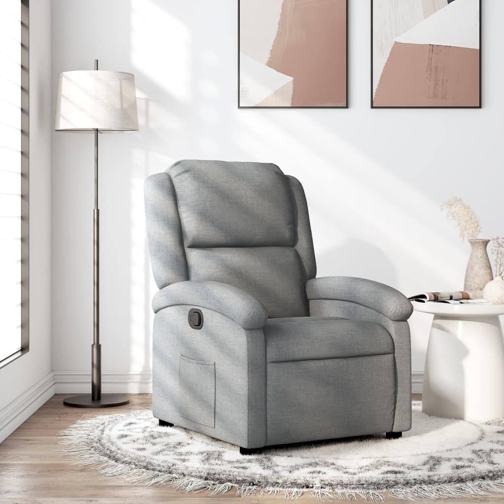 Fauteuil de relaxation tissu gris clair