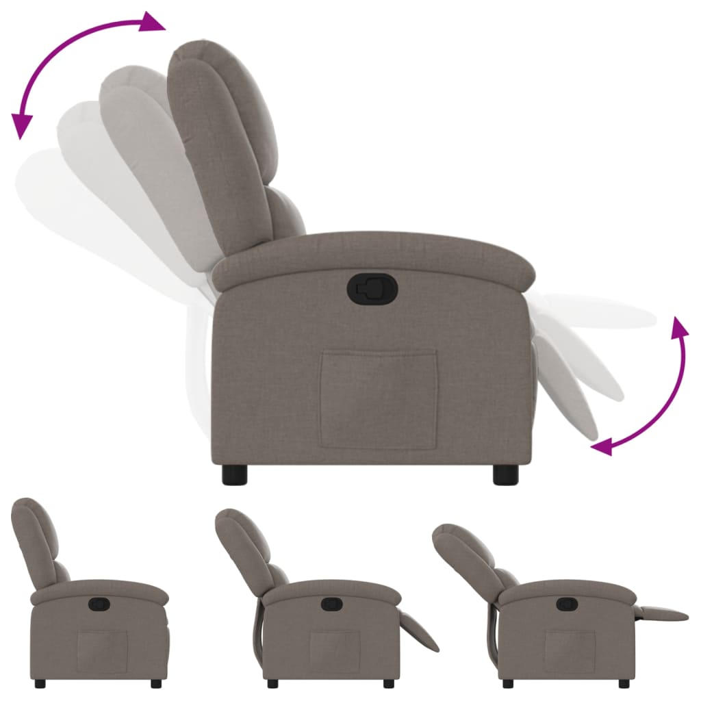 Fauteuil relax tissu taupe