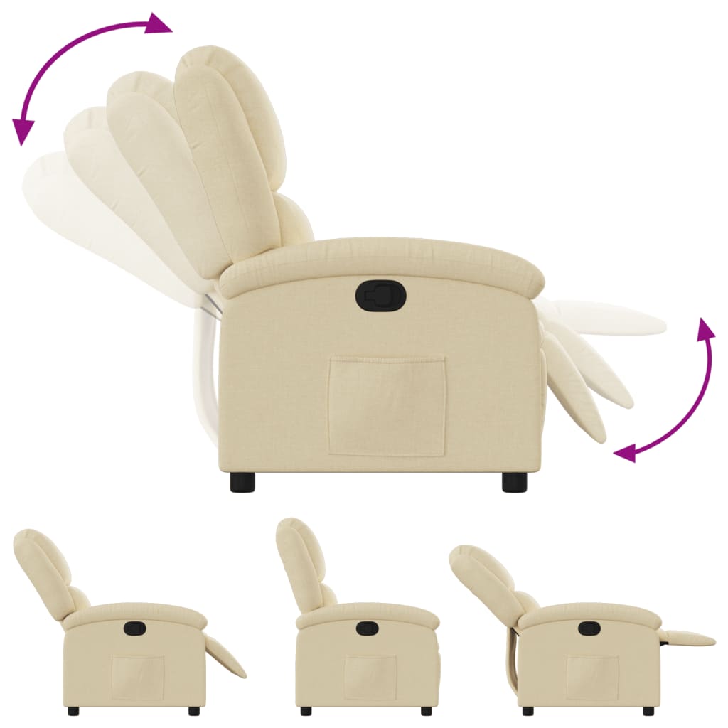Fauteuil de relaxation tissu crème