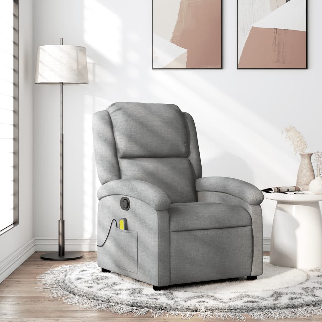 Fauteuil de massage tissu gris clair