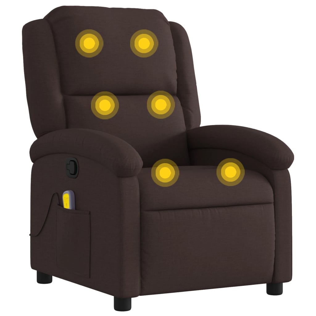 Fauteuil de massage tissu marron foncé