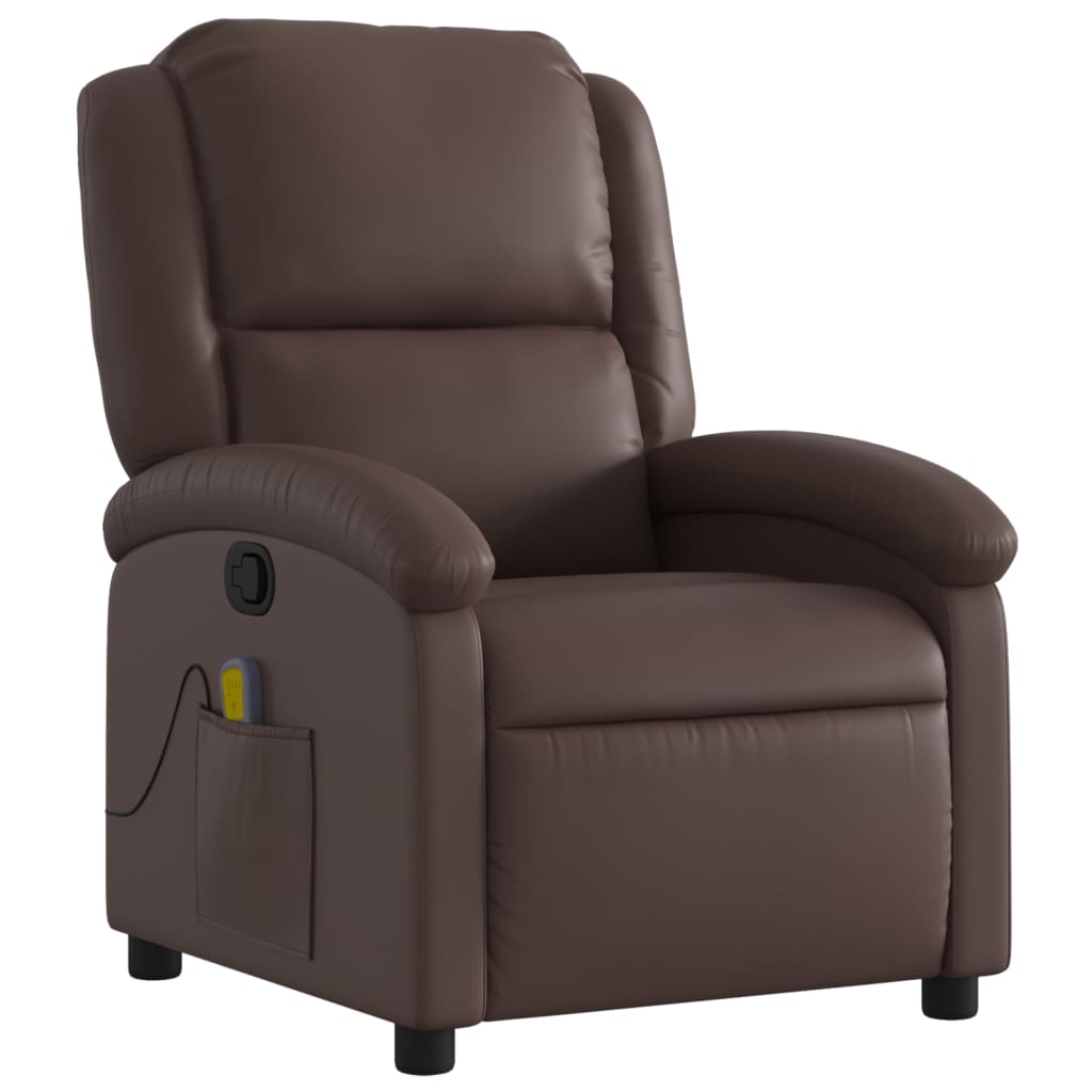 Fauteuil de massage simili cuir marron