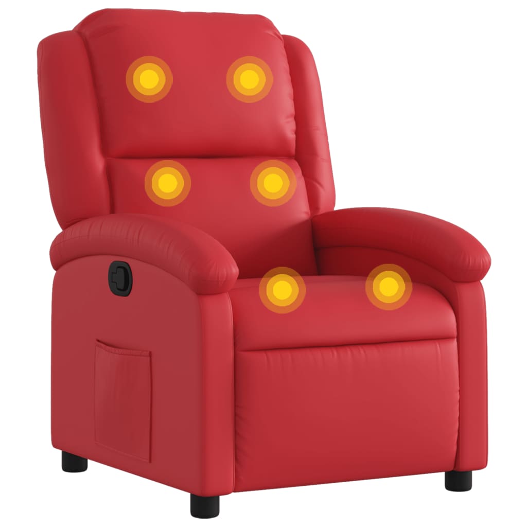 Fauteuil de massage simili cuir rouge