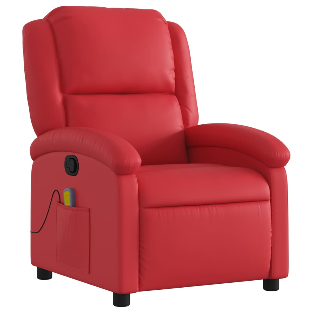 Fauteuil de massage simili cuir rouge