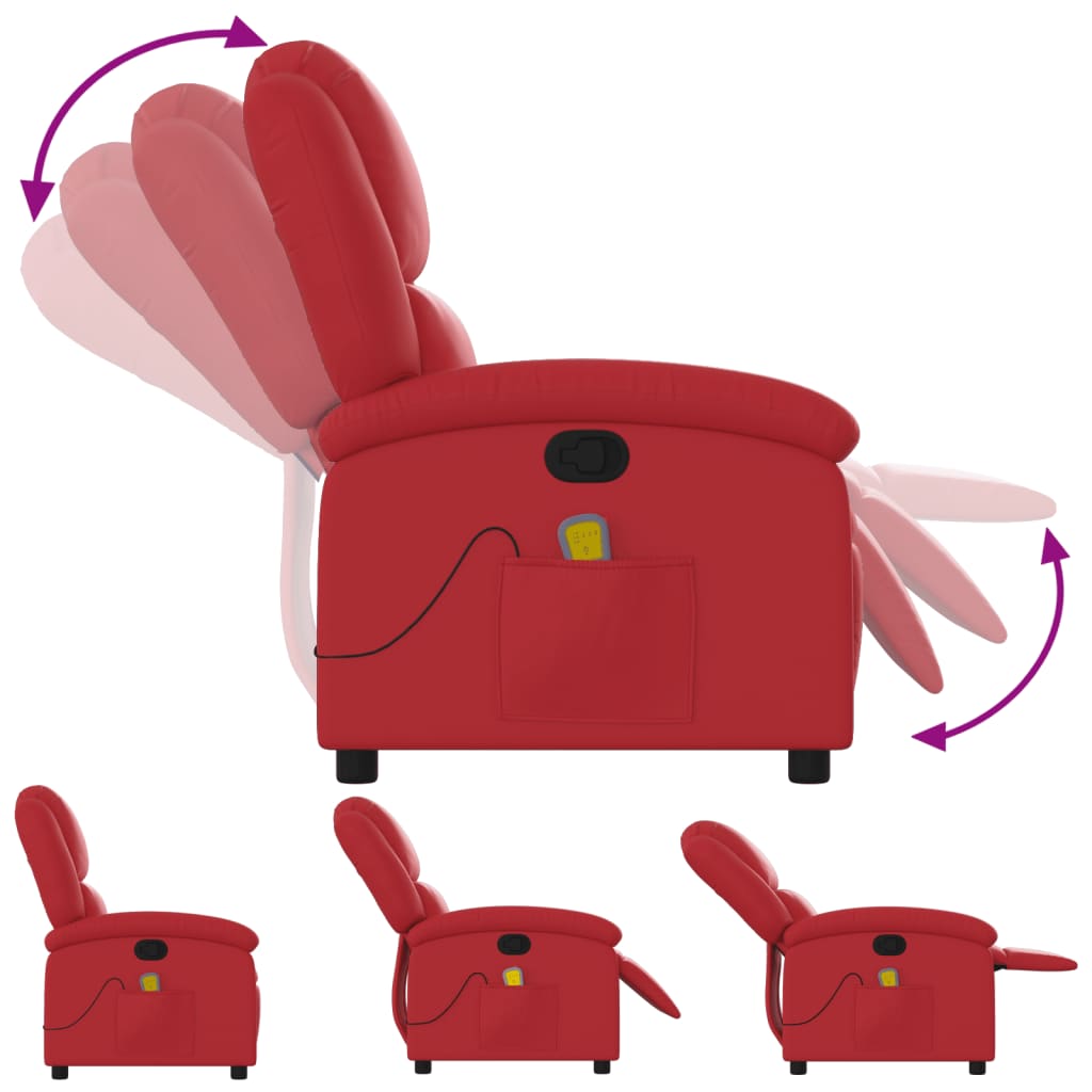 Fauteuil de massage simili cuir rouge
