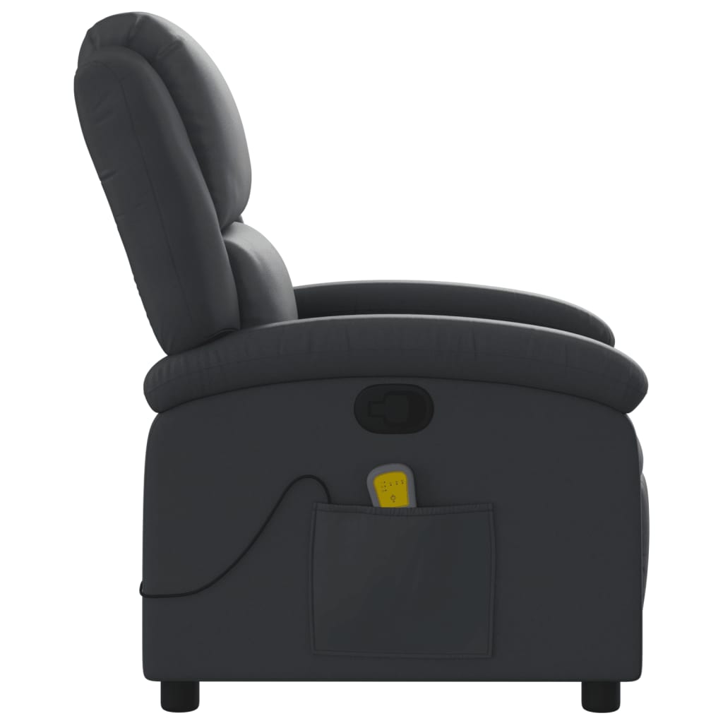 Fauteuil de massage en cuir véritable noir