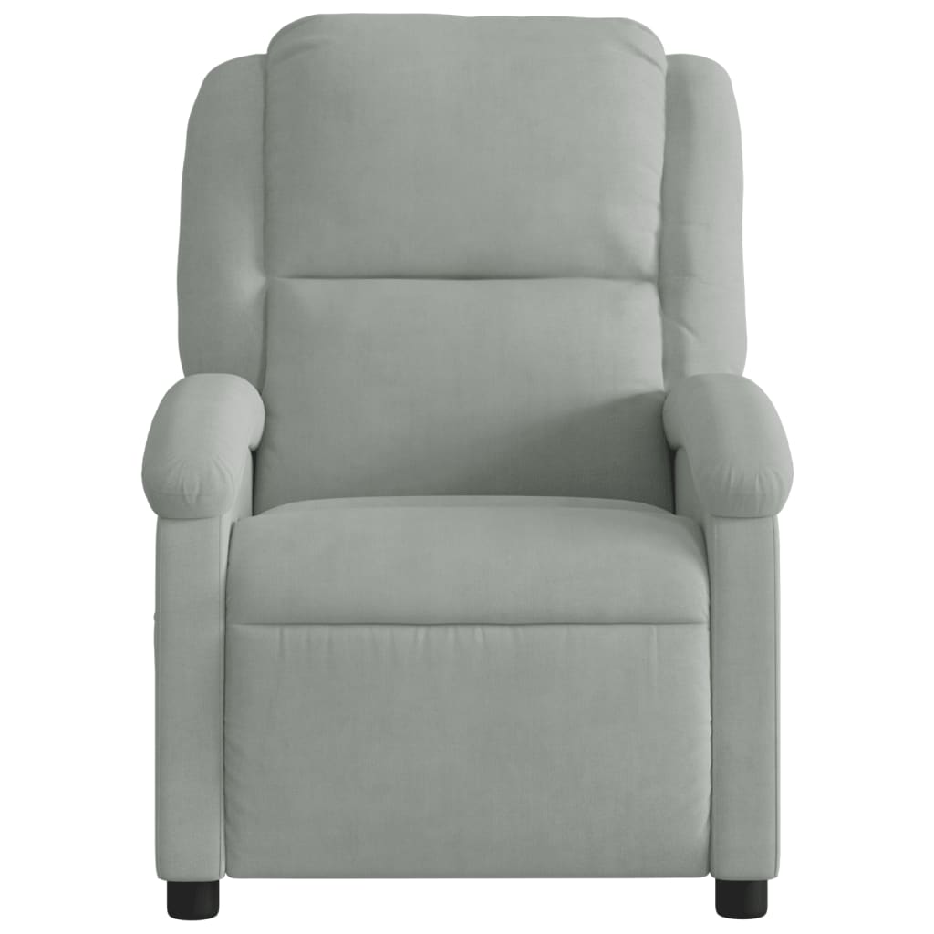Fauteuil de relaxation velours gris clair