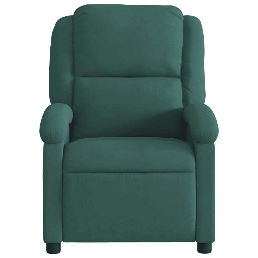 Fauteuil relax en velours vert foncé