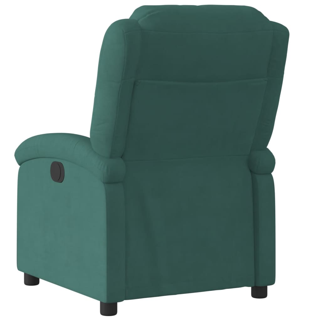 Fauteuil relax en velours vert foncé