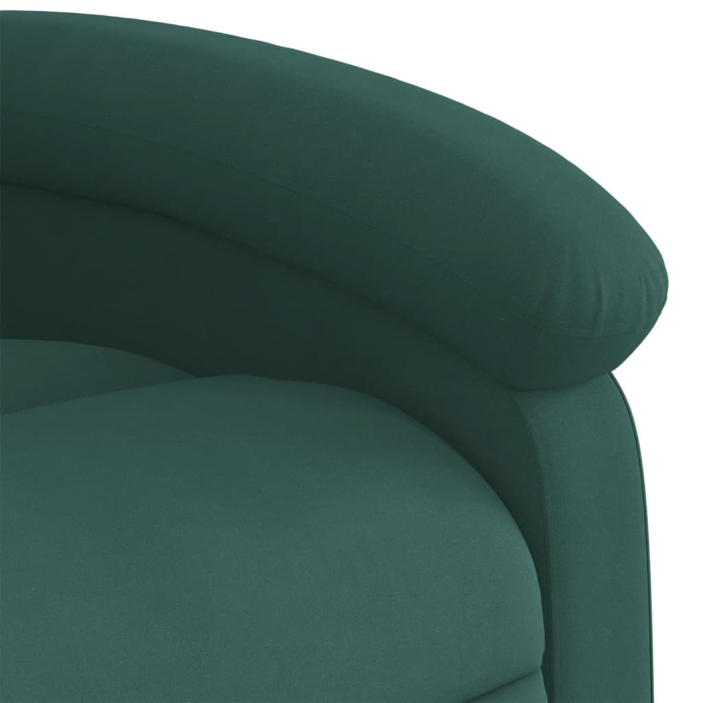 Fauteuil relax en velours vert foncé
