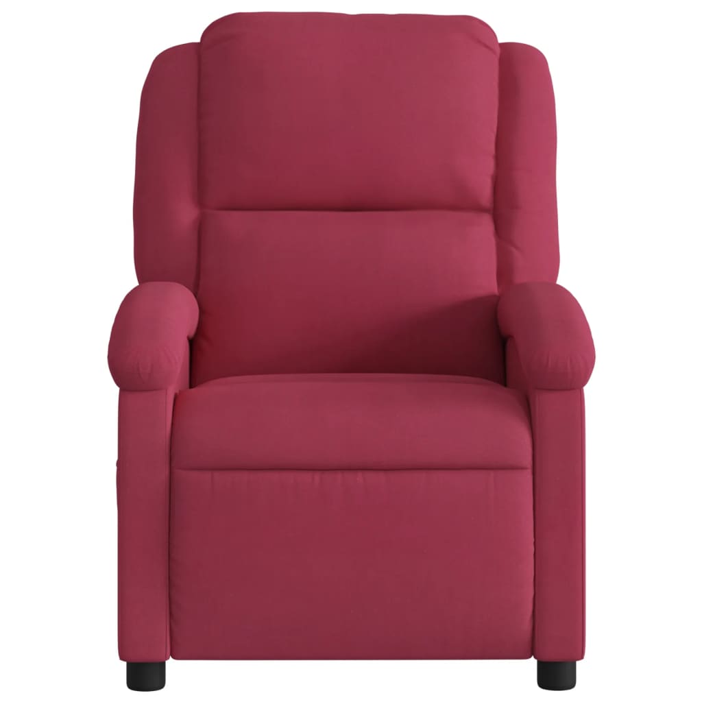 Fauteuil inclinable en velours rouge vin
