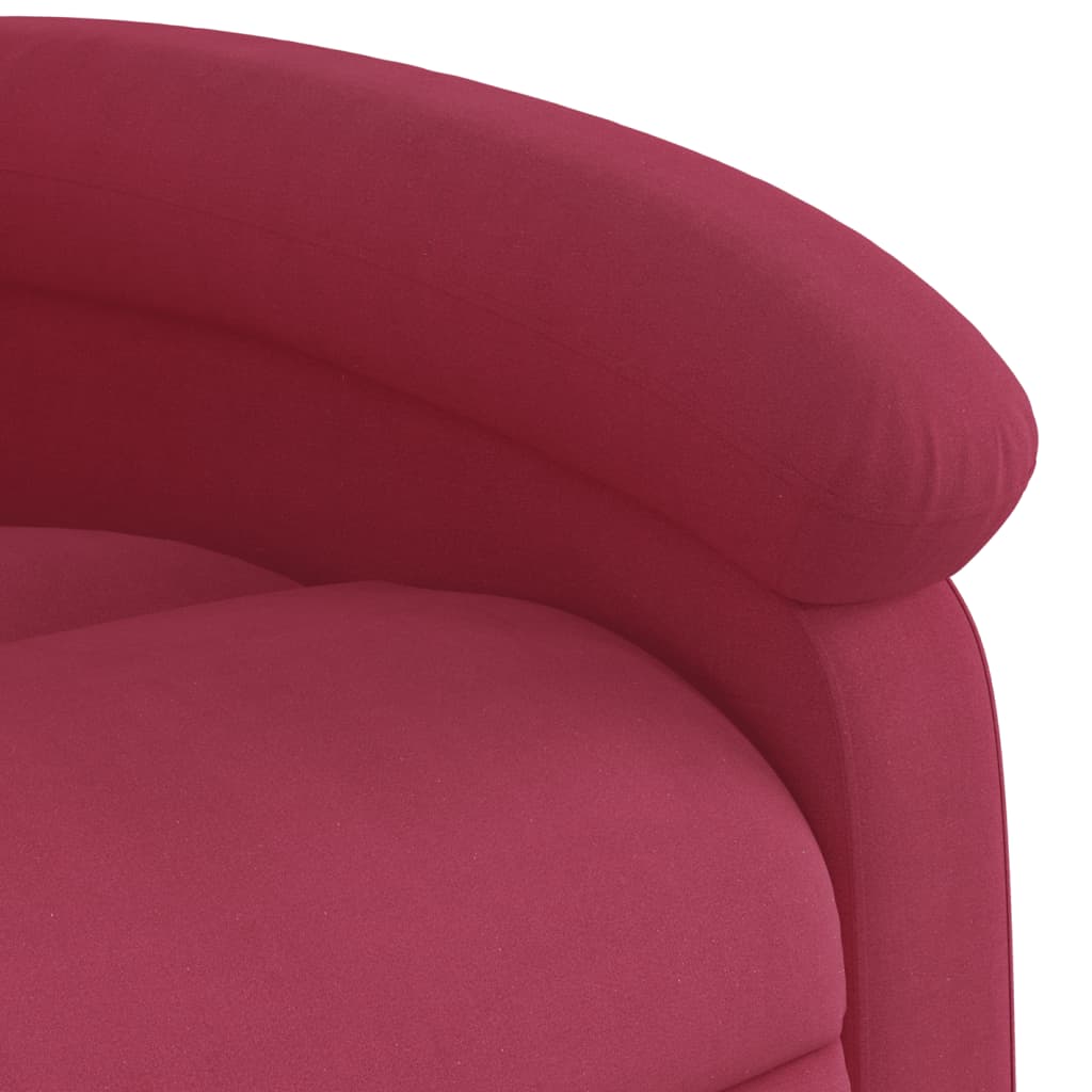 Fauteuil inclinable en velours rouge vin