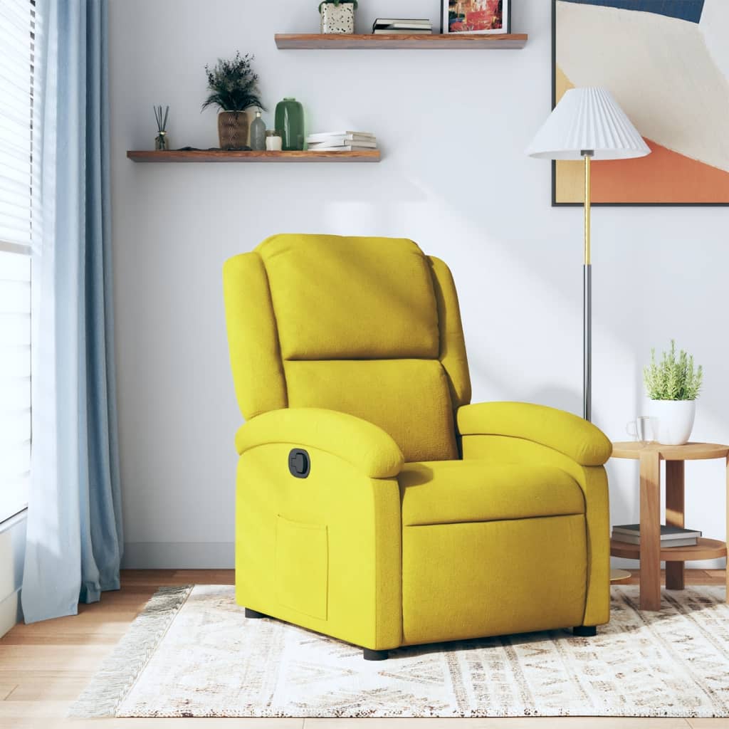 Fauteuil de relaxation velours jaune