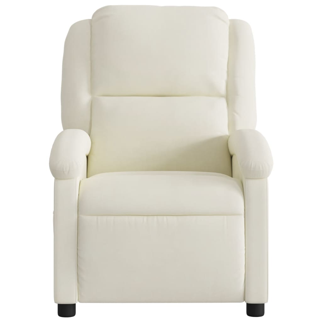 Fauteuil relax velours crème