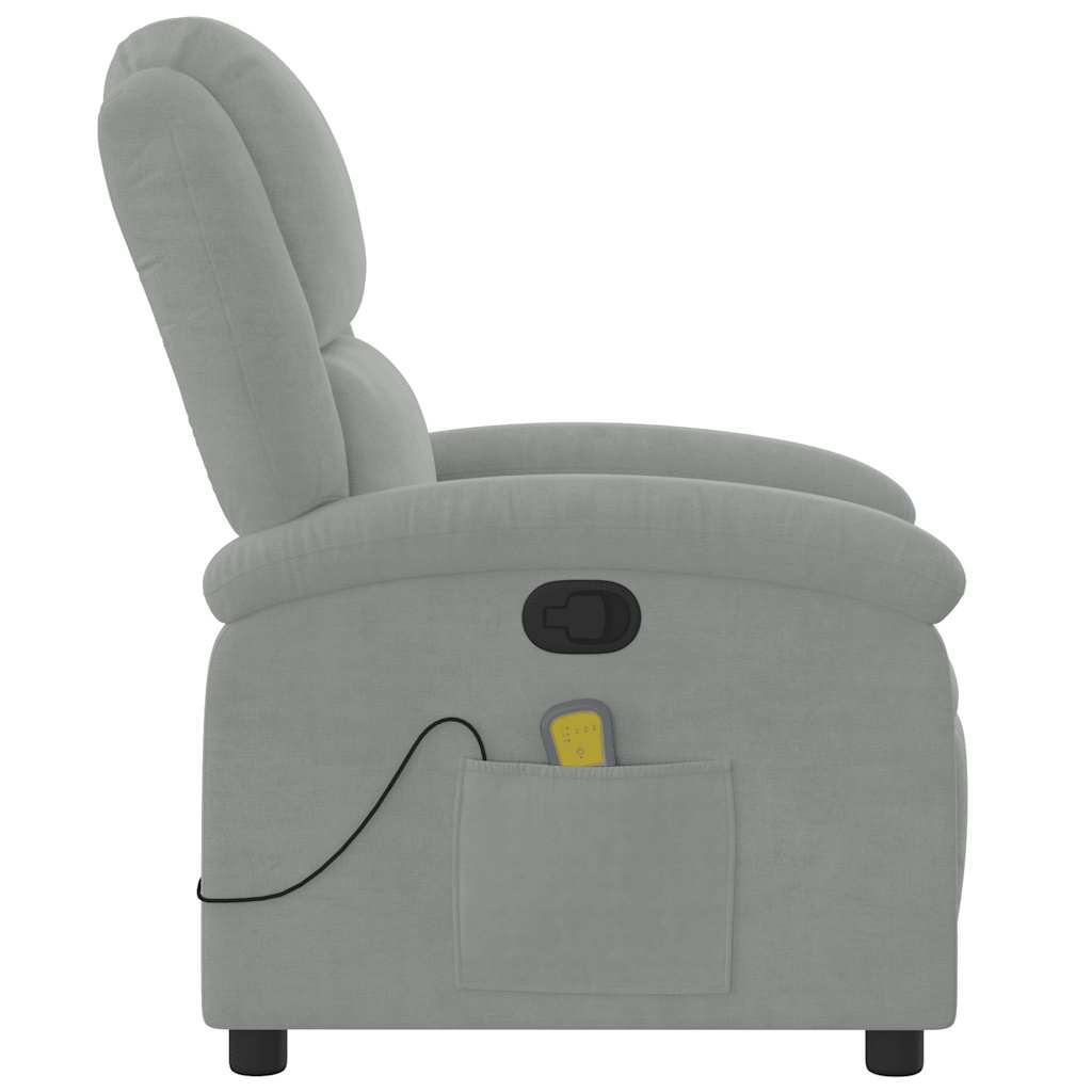 Fauteuil de massage velours gris clair
