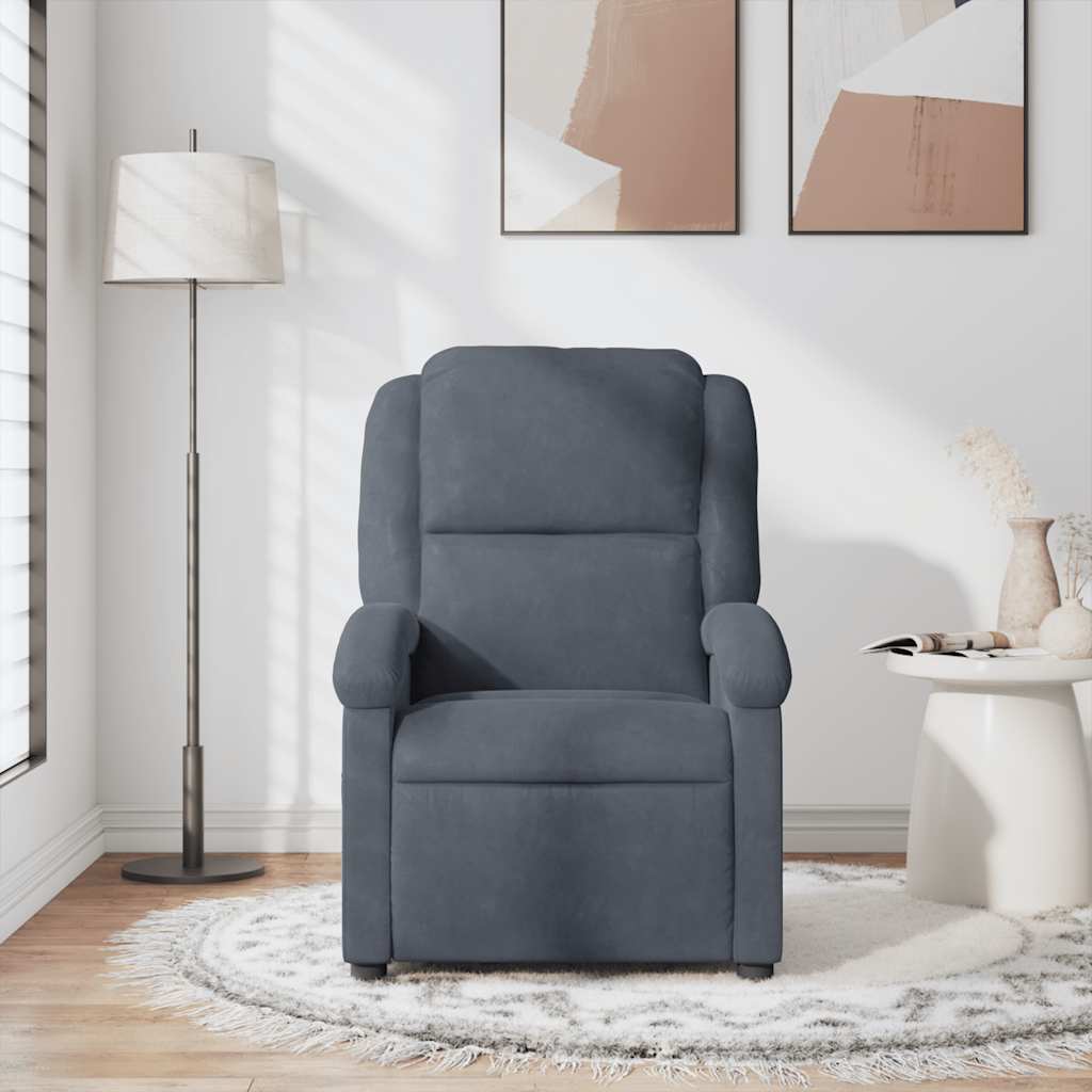 Fauteuil de massage velours gris foncé