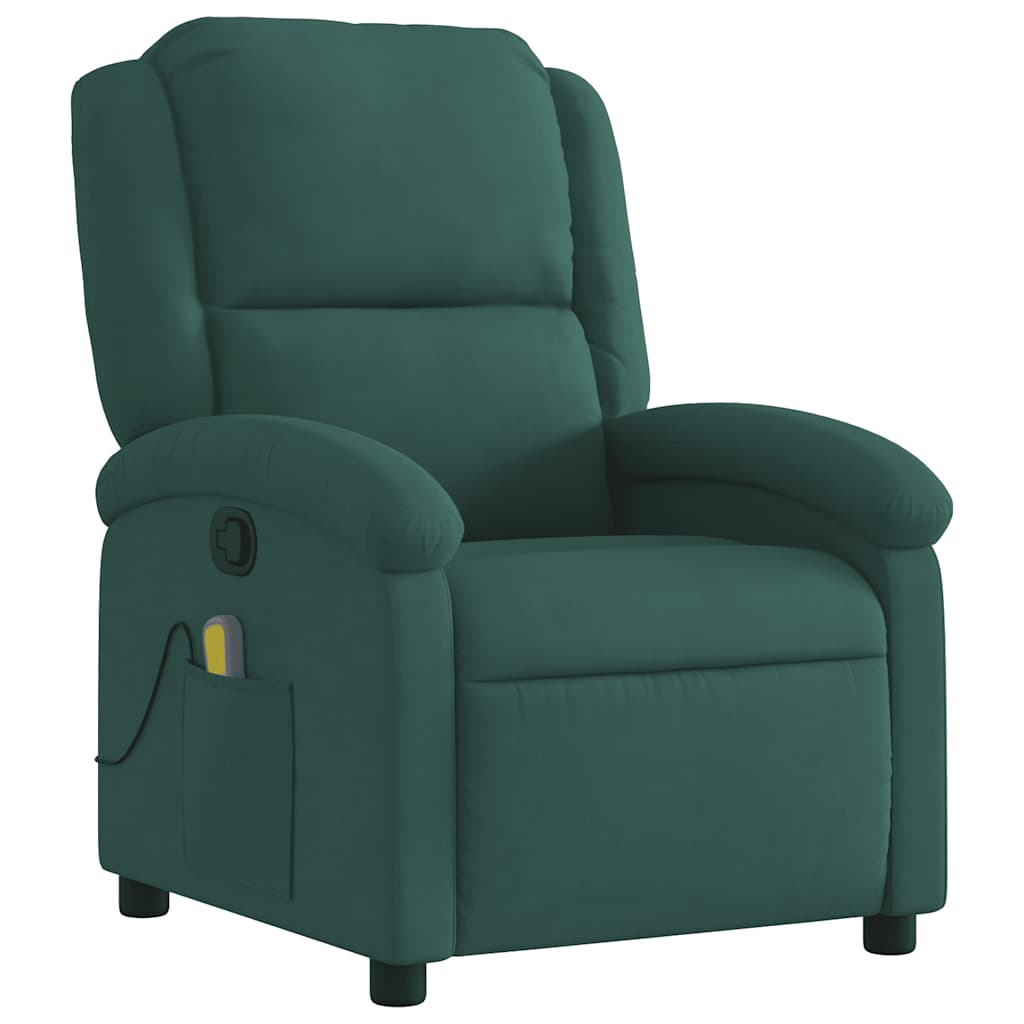 Fauteuil de massage velours vert foncé