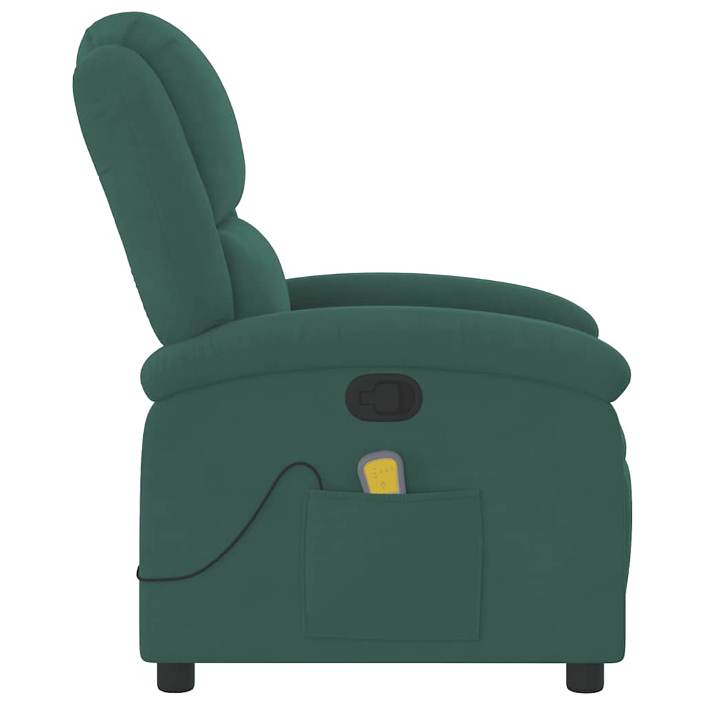Fauteuil de massage velours vert foncé