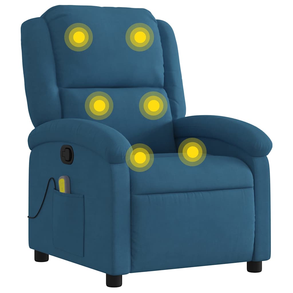 Fauteuil de massage en velours bleu