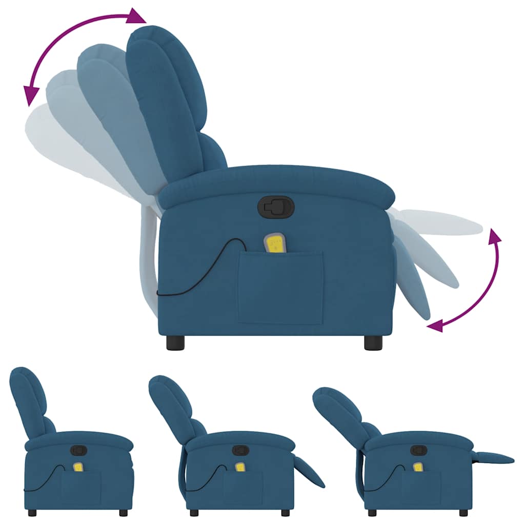 Fauteuil de massage en velours bleu