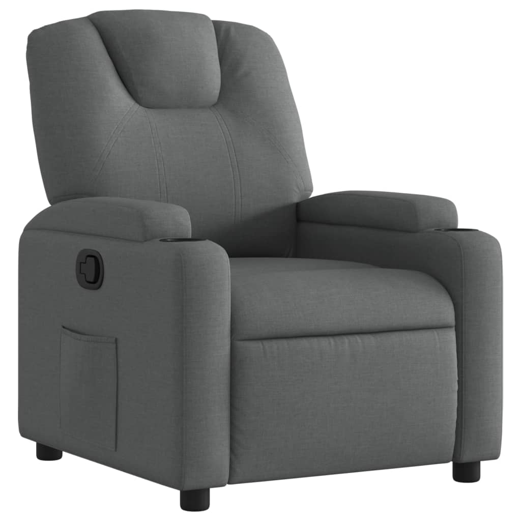 Fauteuil de relaxation tissu gris foncé