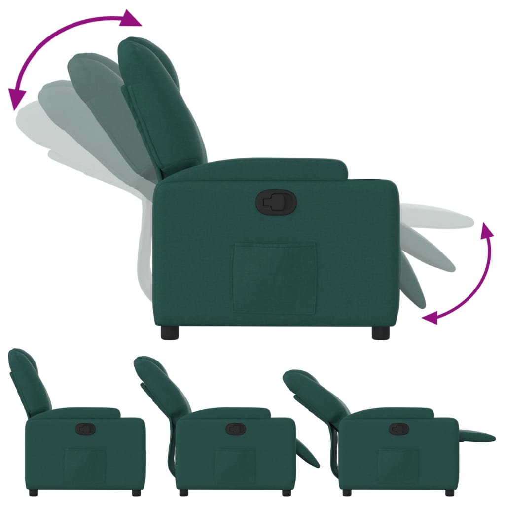 Fauteuil de relaxation tissu vert foncé