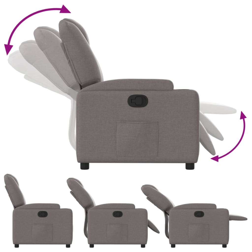 Fauteuil relax tissu taupe