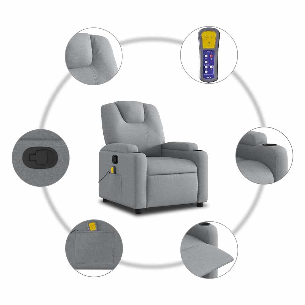 Fauteuil de massage tissu gris clair
