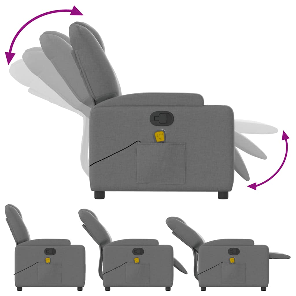 Fauteuil de massage tissu gris foncé