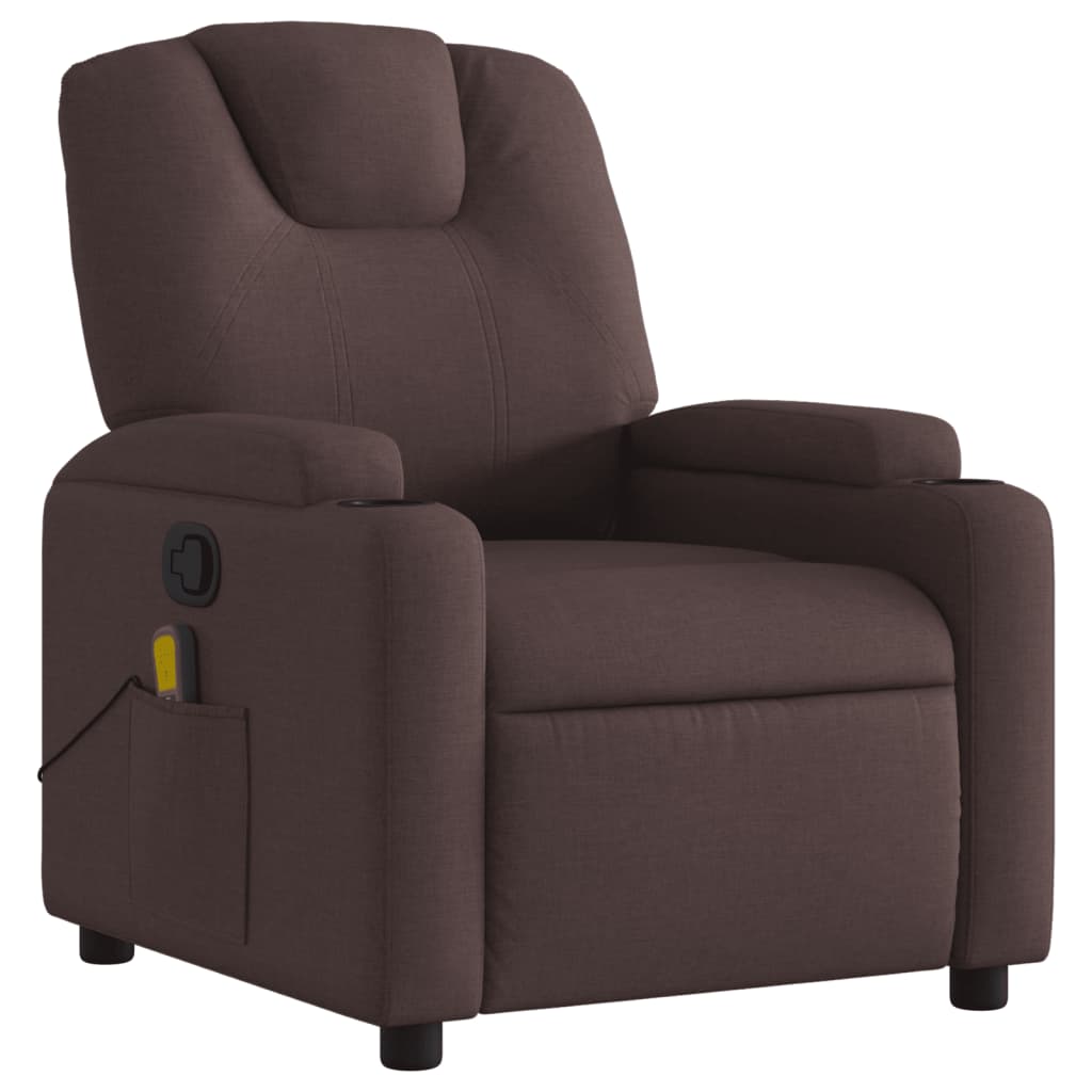 Massage Chair Dark Brown Fabric